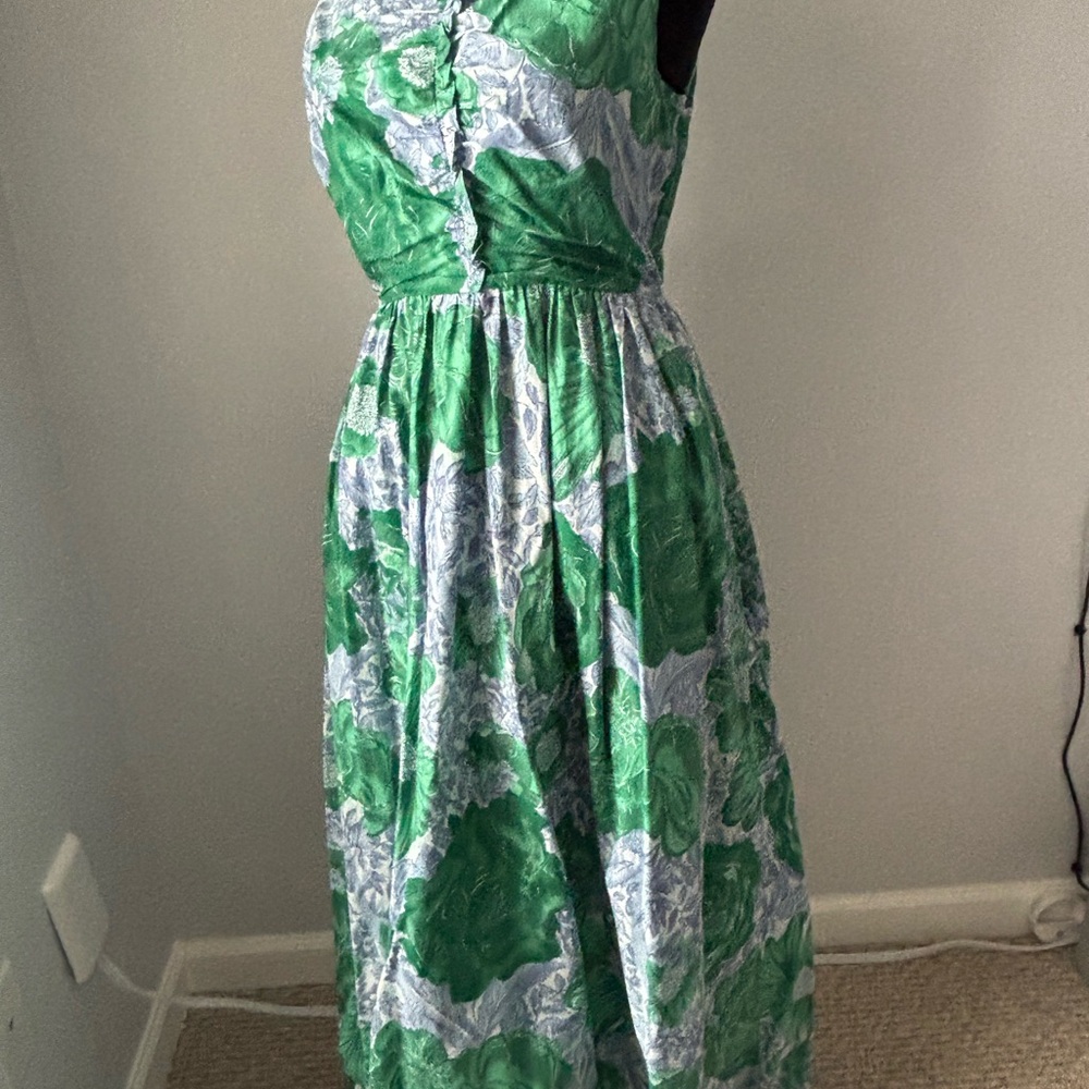 Hyacinth Green and White Floral Women's Dress